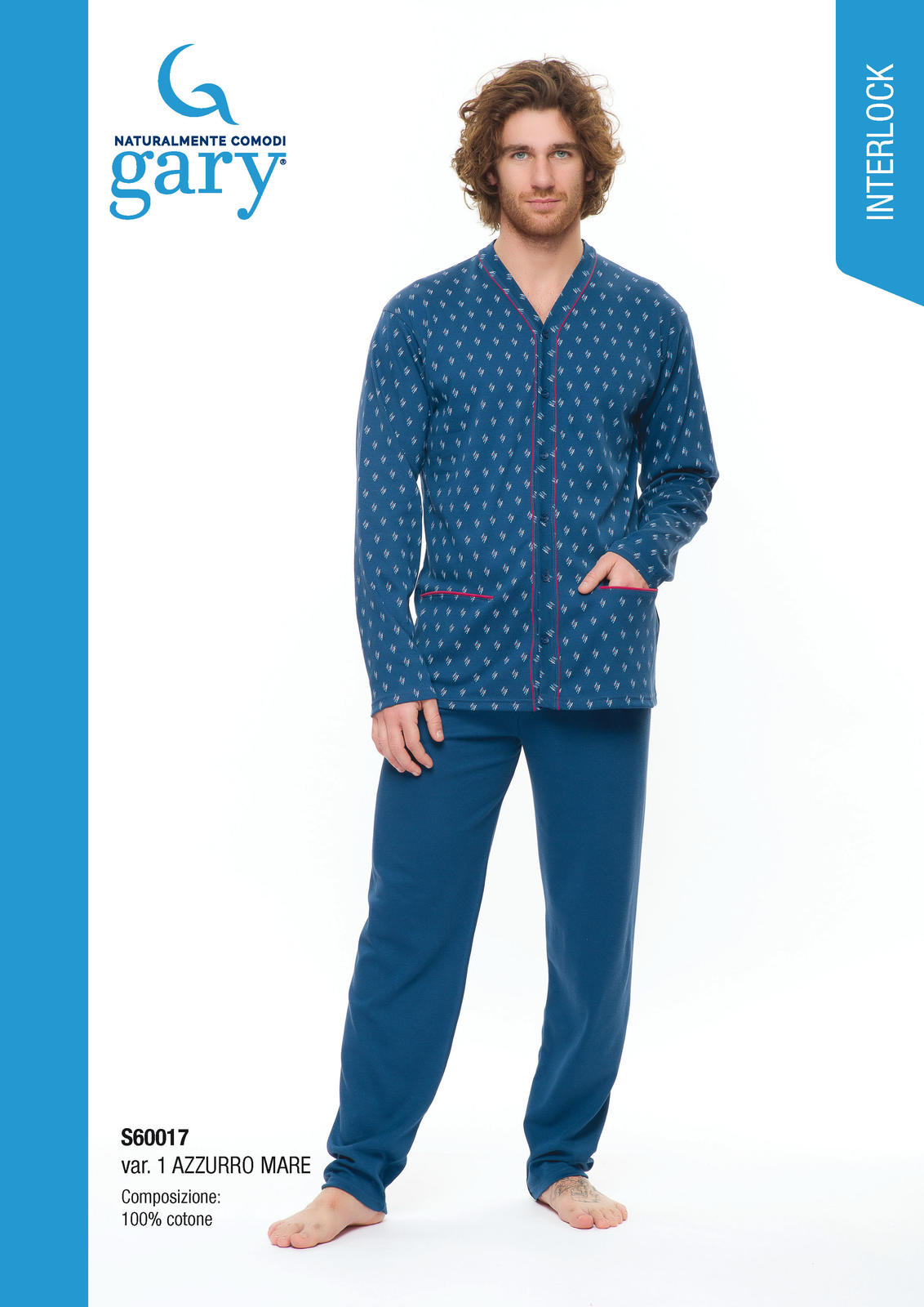 MEN'S OPEN PAJAMAS S/L S60017 Tellini S.r.l. Wholesale Clothing